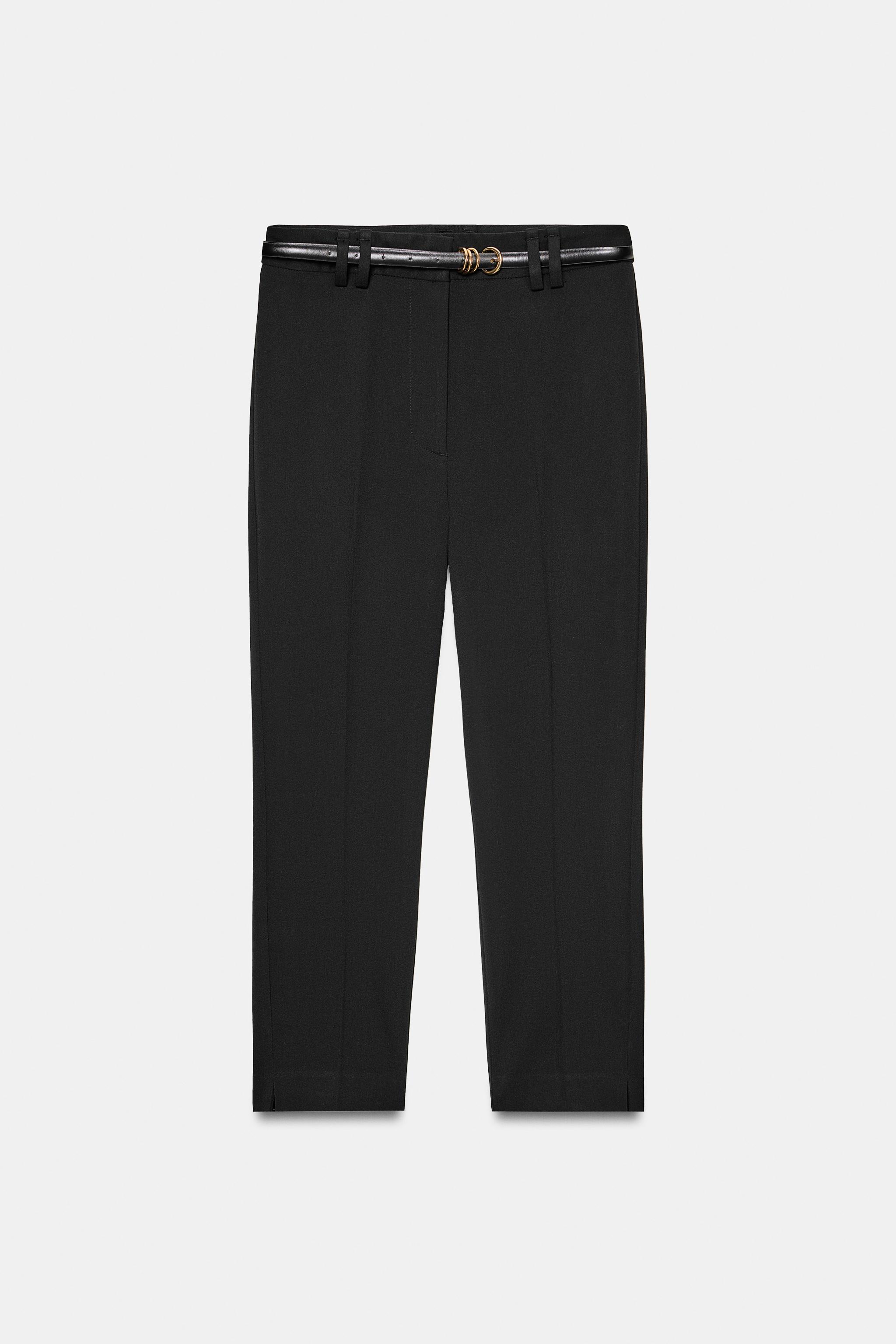 BELTED CAPRI PANTS